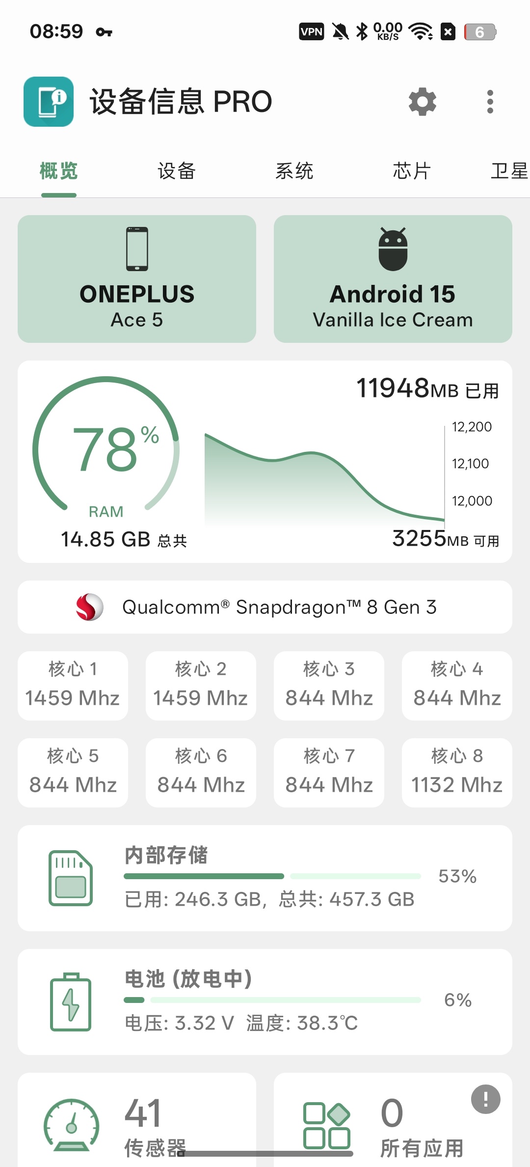 【实用软件】设备信息一键查看手机各种配置解锁会员版 【实用软件】设备信息一键查看手机各种配置解锁会员版
