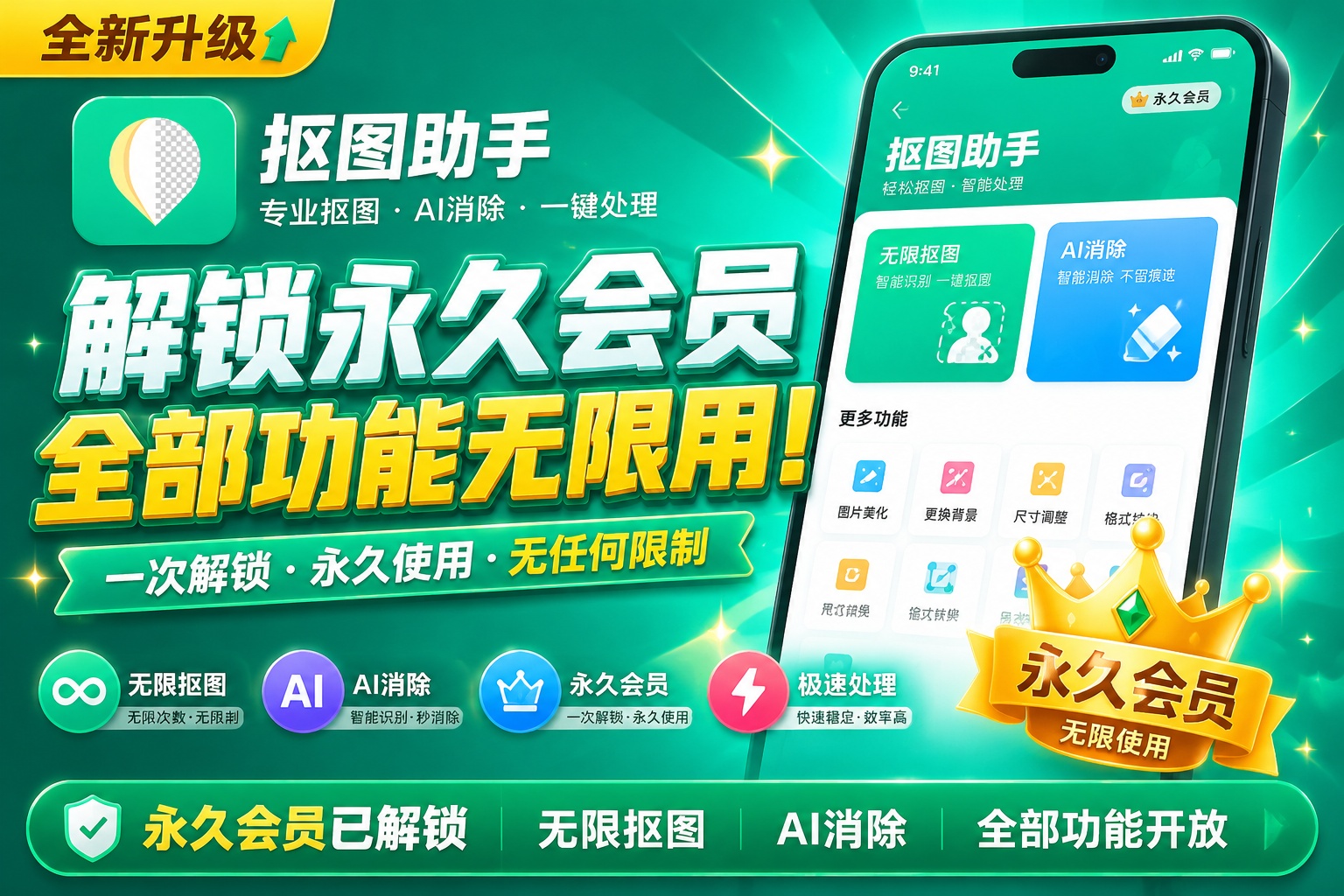 【实用软件】傲软抠图解锁永久会员AI无限抠图 【实用软件】傲软抠图解锁永久会员AI无限抠图
