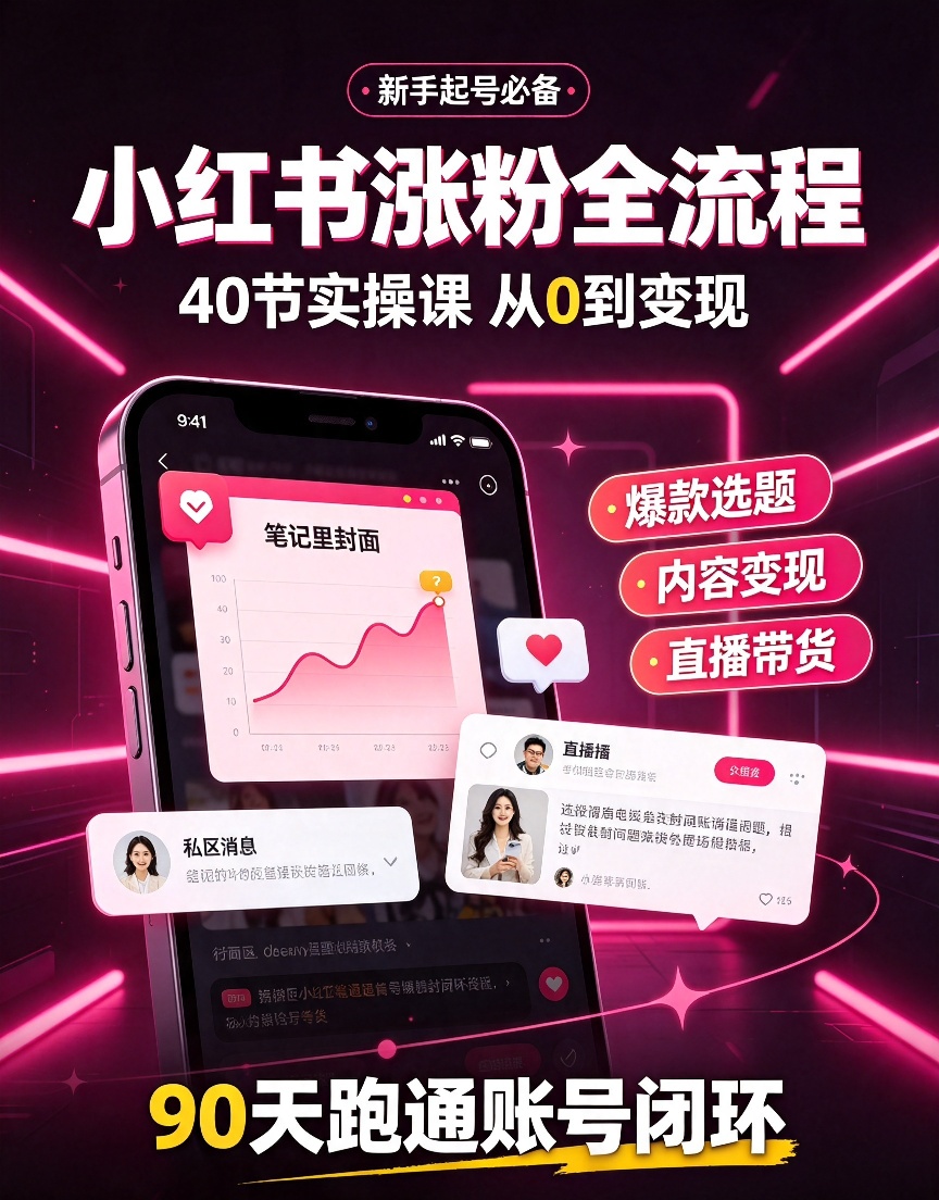 【自学课程】小红书涨粉全流程:从0到变现实战课 【自学课程】小红书涨粉全流程:从0到变现实战课