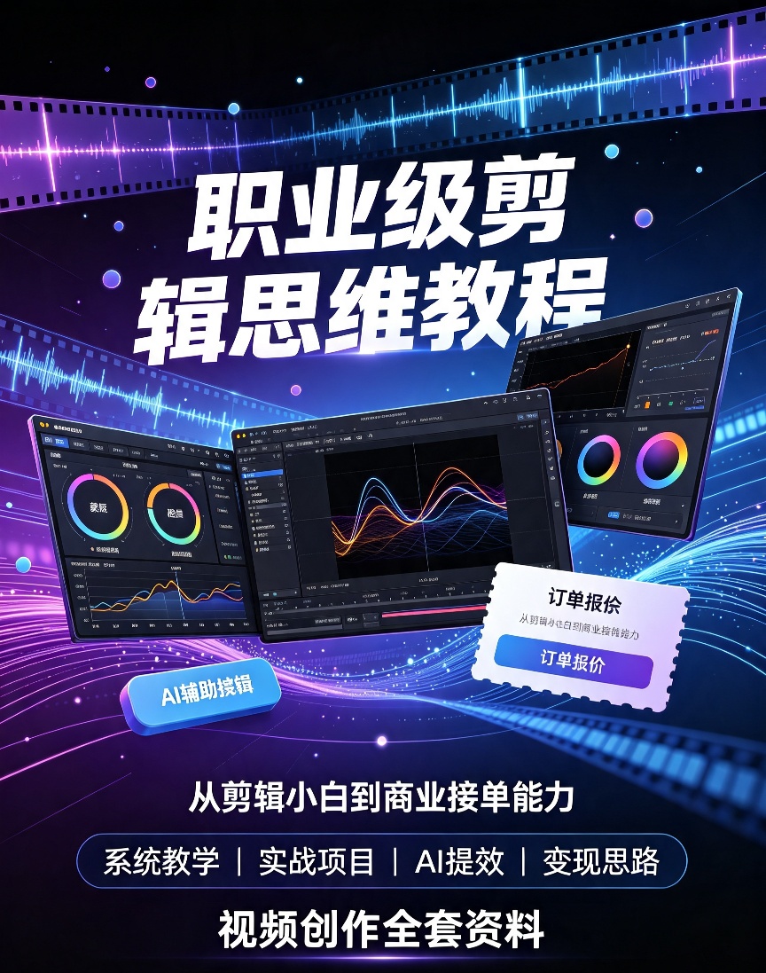 【自学课程】职业级剪辑思维教程|短视频带货宣传片全能实战 【自学课程】职业级剪辑思维教程|短视频带货宣传片全能实战