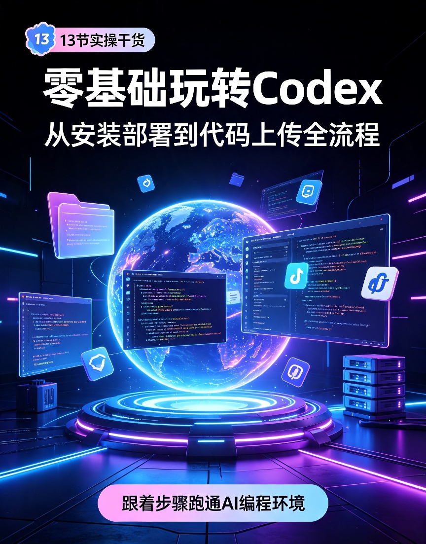 【自学课程】小白学Codex全套教程,环境搭建+代码上传手把手教学 【自学课程】小白学Codex全套教程,环境搭建+代码上传手把手教学