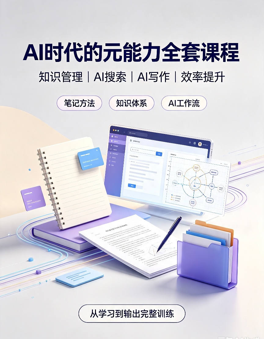 【自学课程】AI时代必备元能力实战课:笔记方法、知识体系、AI工作流 【自学课程】AI时代必备元能力实战课:笔记方法、知识体系、AI工作流